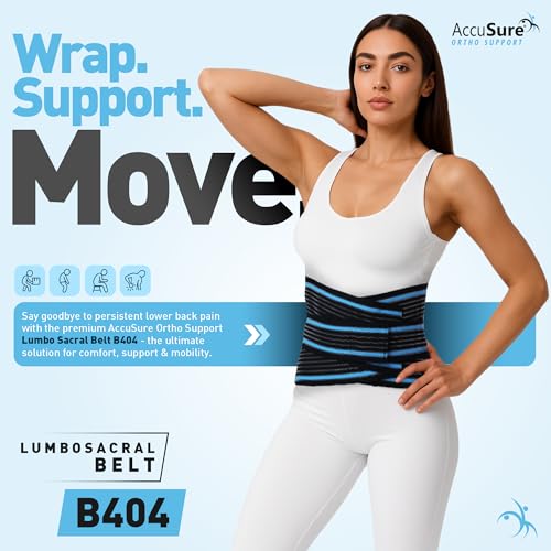 AccuSure Fabric LS Belt Special Fit For Size XL & XXL | Lumbo Sacral Back Support Belt For Lower Back Pain Relief, Spine Support & Posture Correction | Adjustable Back Brace For Men, Women - Image 3
