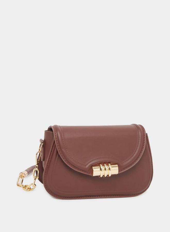 Styli Buckle Detail Shoulder Bag with Chain Strap - Image 1