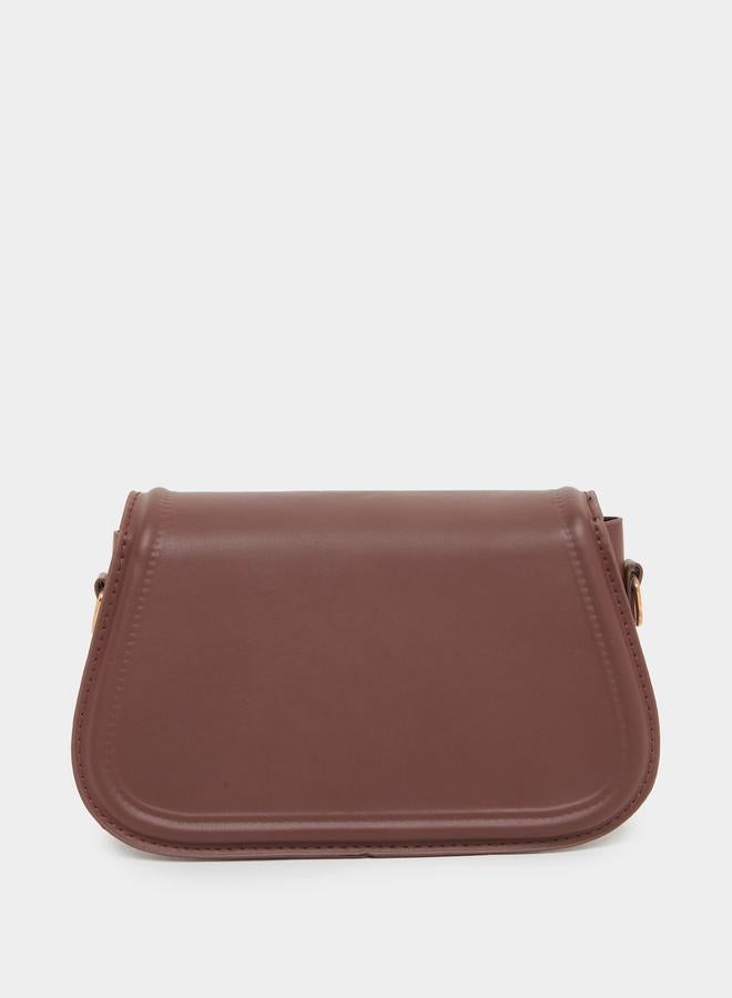 Styli Buckle Detail Shoulder Bag with Chain Strap - Image 2