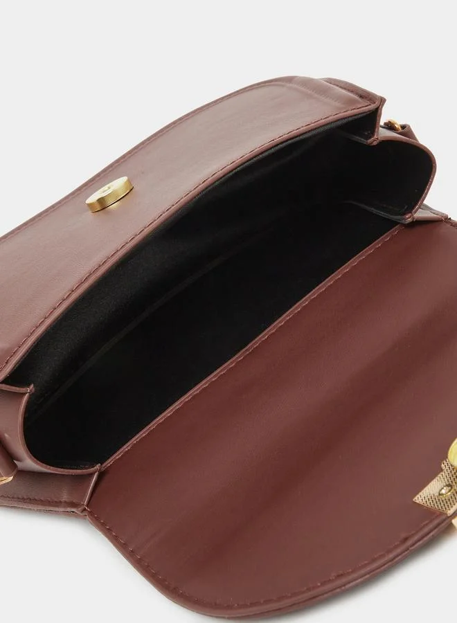 Styli Styli Buckle Detail Shoulder Bag with Chain Strap