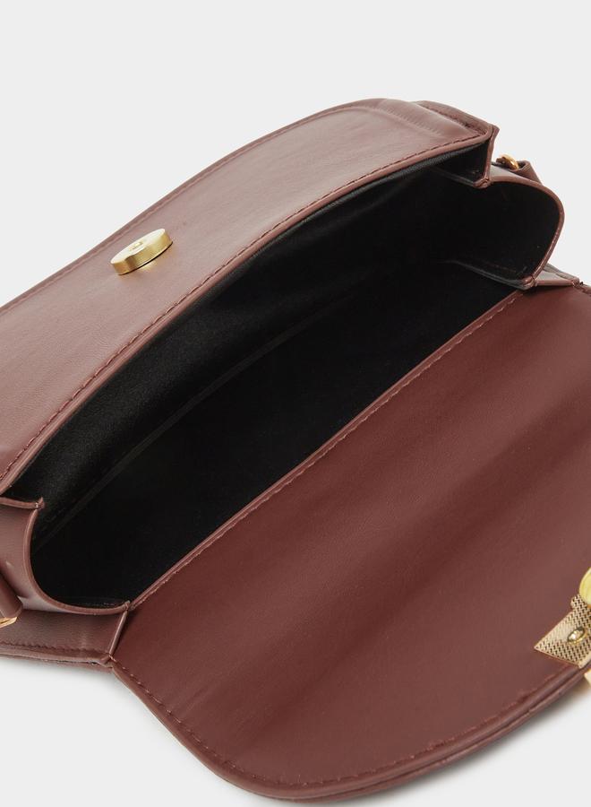 Styli Buckle Detail Shoulder Bag with Chain Strap - Image 4