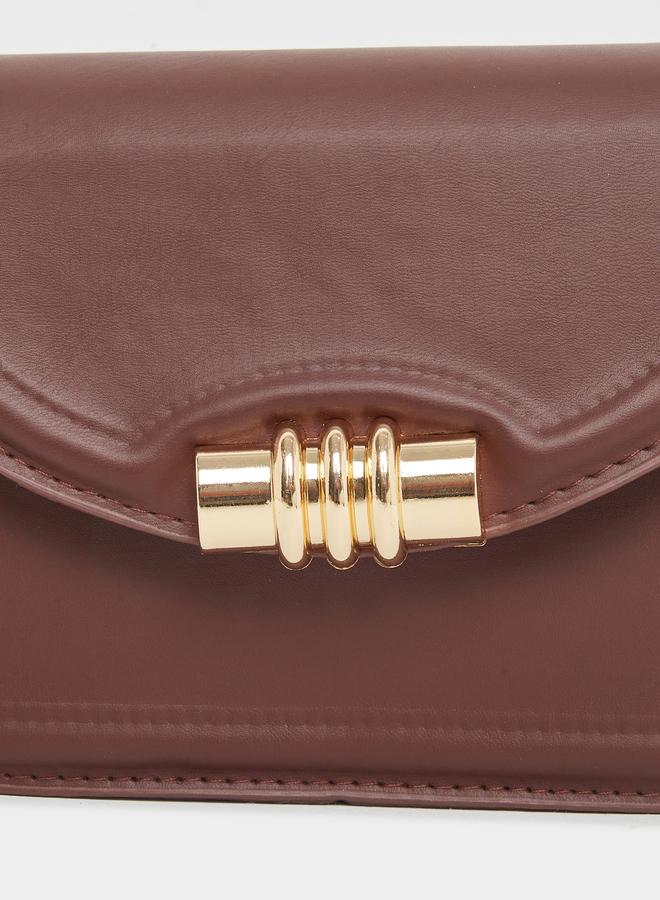 Styli Buckle Detail Shoulder Bag with Chain Strap - Image 3