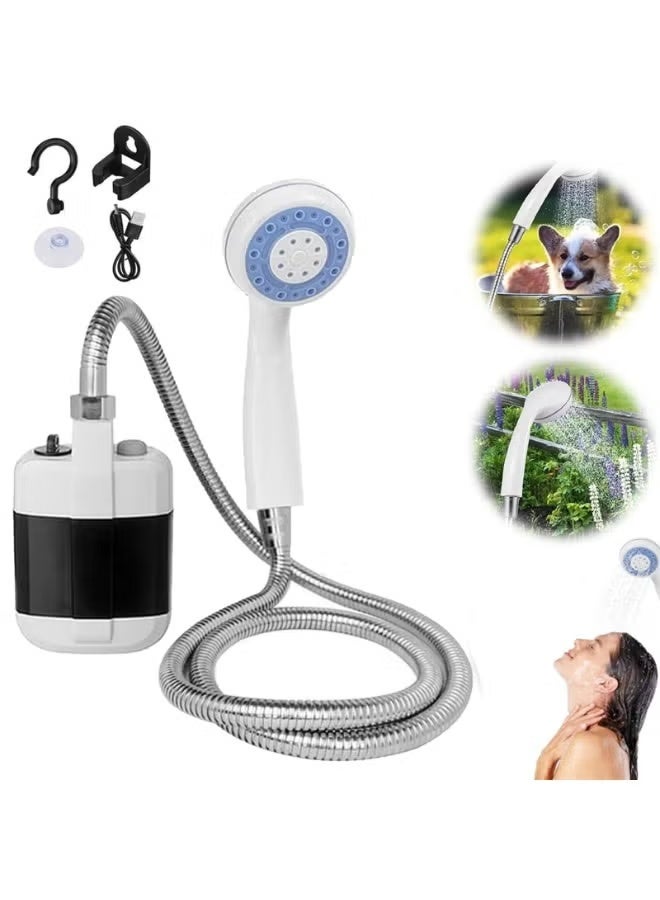 A ZONE Portable Electric Shower – Rechargeable Multi-Functional Outdoor Shower with Dual Camping Shower Heads & Water Filter, Compact Handheld Shower for Travel, Camping, Baby Care, Pets & Home - Image 1