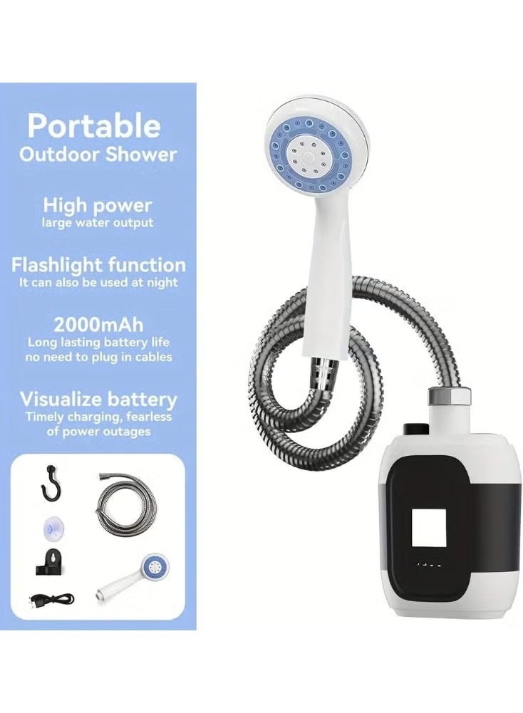 A ZONE Portable Electric Shower – Rechargeable Multi-Functional Outdoor Shower with Dual Camping Shower Heads & Water Filter, Compact Handheld Shower for Travel, Camping, Baby Care, Pets & Home - Image 2