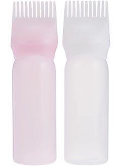 Purederm Applicator Bottle for Hair Dye Bottle Applicator Brush with Graduated Scale Pink and White  - Image 1