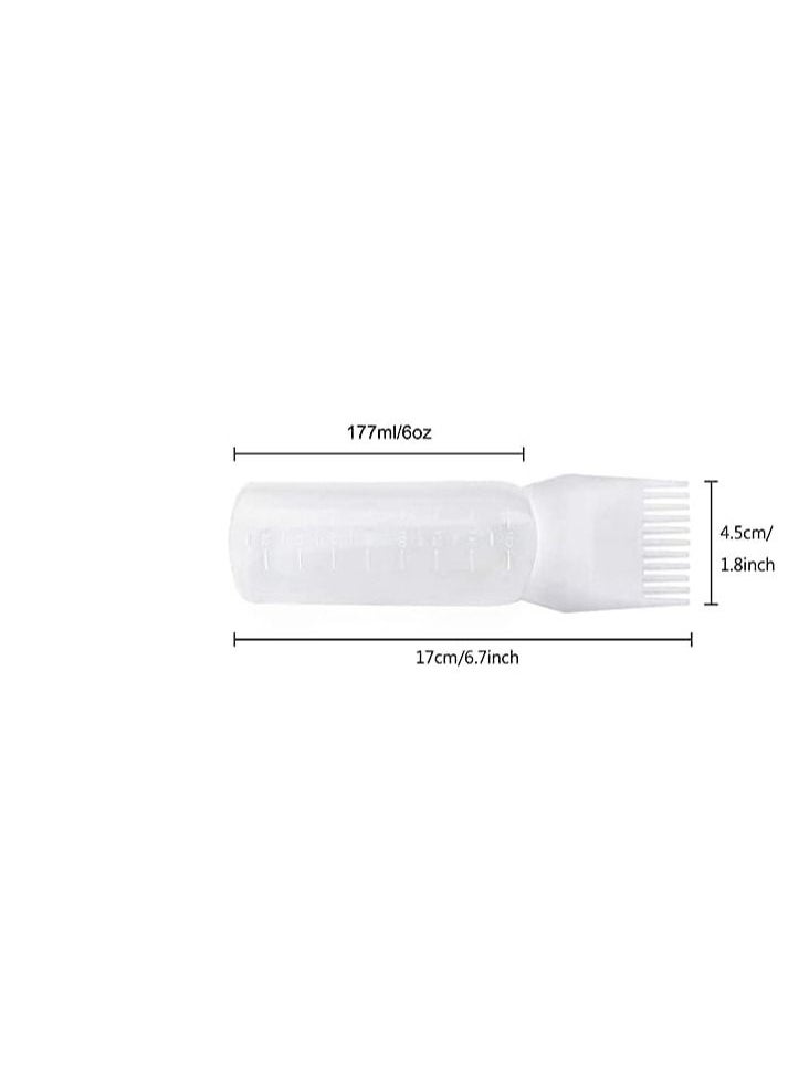 Applicator Bottle for Hair Dye Bottle Applicator Brush with Graduated Scale Pink and White