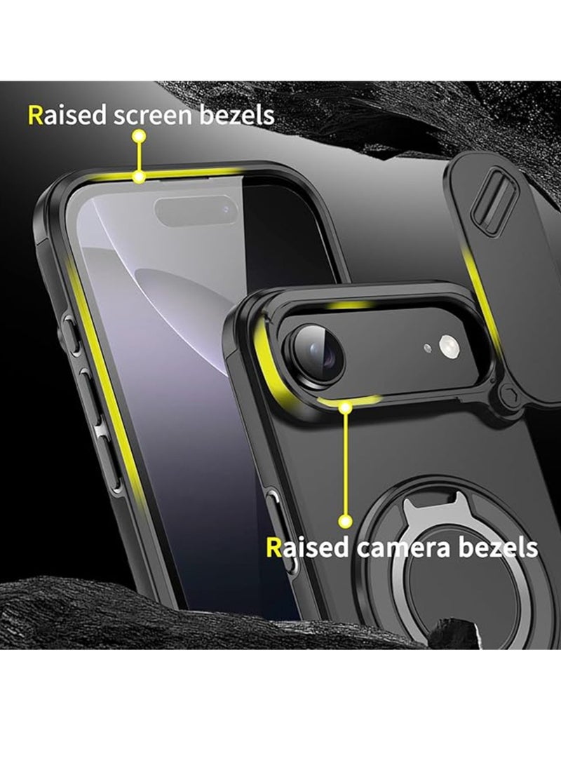 WRISTWISE Case Cover for iPhone 17 Air with Stand and 2 Screen Protectors, Heavy Duty Shockproof Phone Case for iPhone 17 Air with Camera Cover (Black) - Image 4