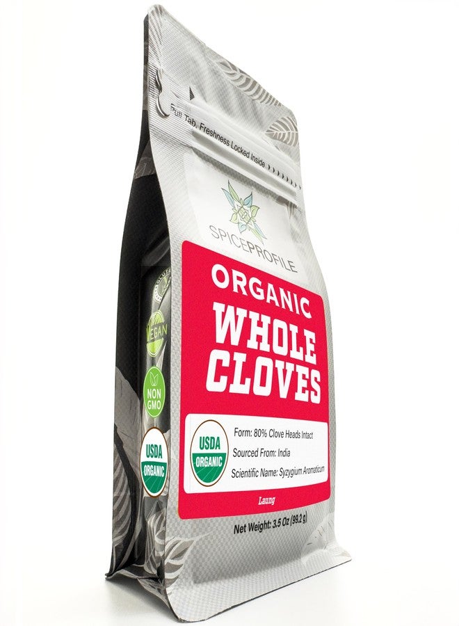 Spice Profile USDA Organic Whole Cloves, Lab Tested, Resealable 3.5 oz Pouch, Laung, Clavos de Olor - Image 1