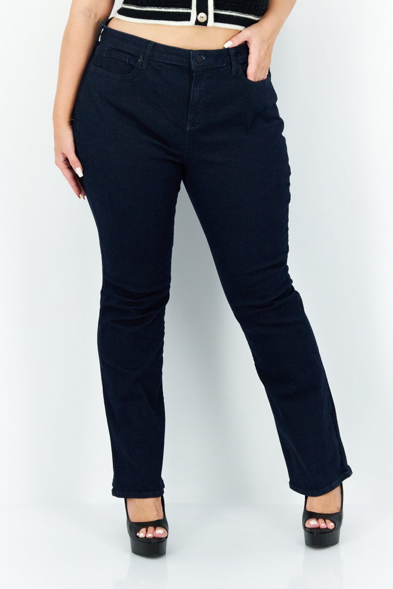 NYDJ Women Bootcut High Rise Stretchable Jeans, Navy Denim - Image 1