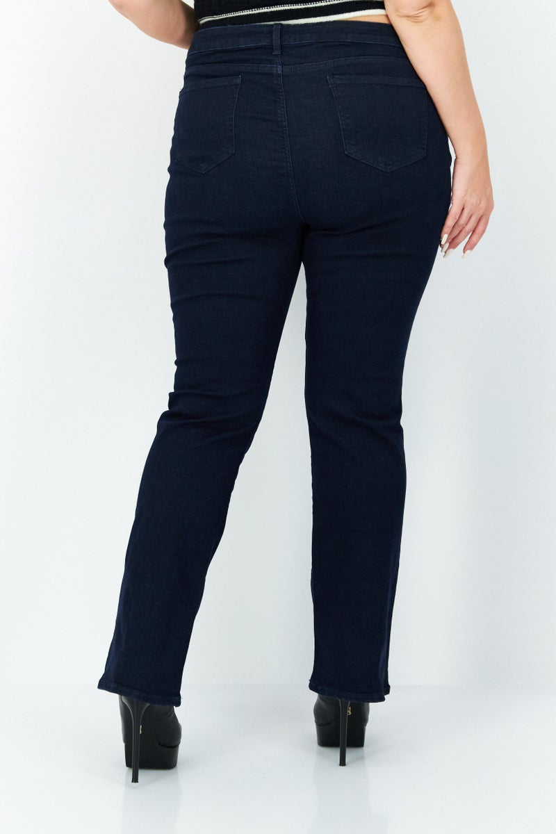NYDJ Women Bootcut High Rise Stretchable Jeans, Navy Denim - Image 2
