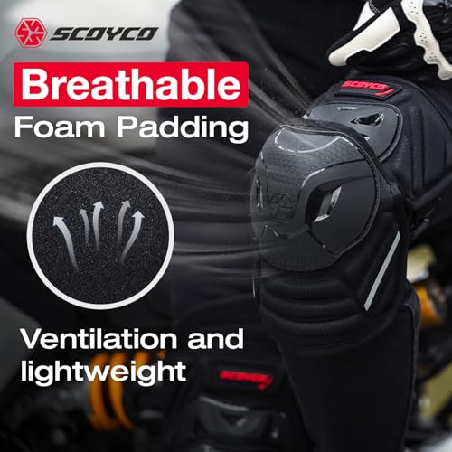 Scoyco Motocycle Knee Guards for Man - CE Level 1 Knee and Elbow Pads Adjustable Motocross Armor with TPU Protective & Dynamic Flex Racing Gear - Image 4