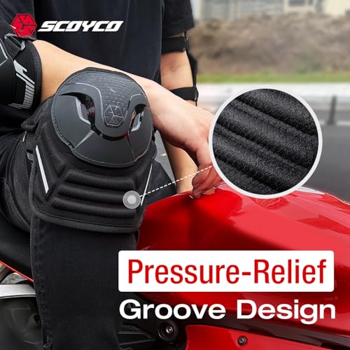 Scoyco Motocycle Knee Guards for Man - CE Level 1 Knee and Elbow Pads Adjustable Motocross Armor with TPU Protective & Dynamic Flex Racing Gear - Image 5