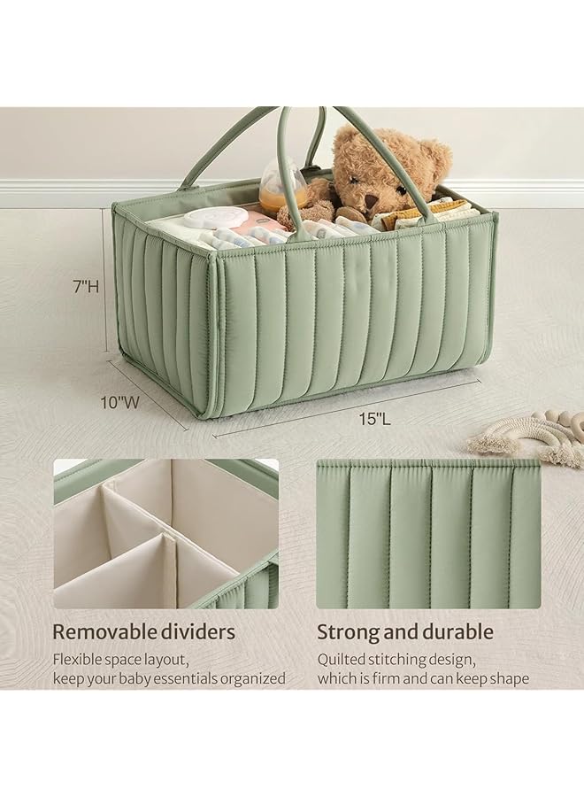 X spring Baby Diaper Caddy Organizer Diaper Caddy Basket With Dividers Collapsible Portable Diaper Caddy Bag Nursery Essentials Storage Basket Bin For Storing Diapers And Other Baby Products - Image 4