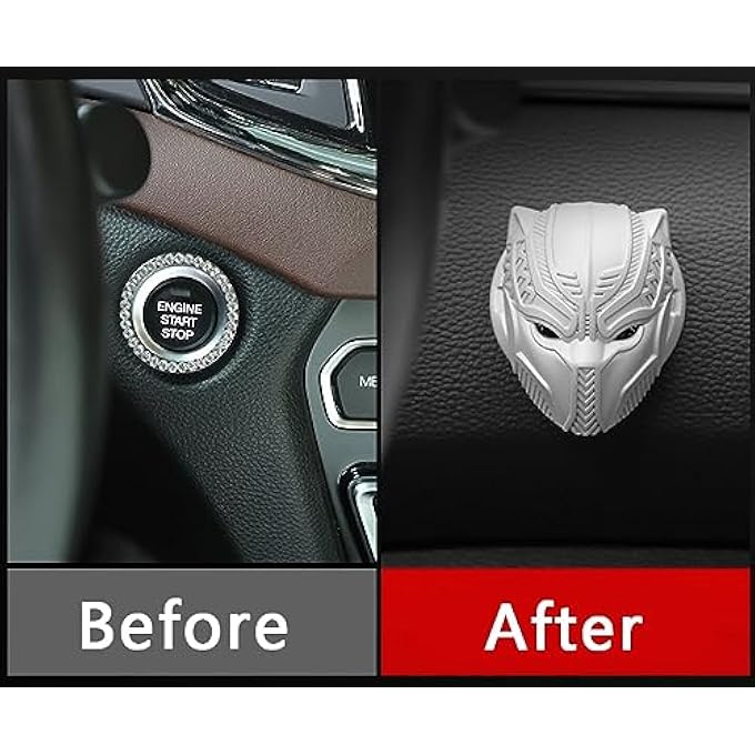 SYOSI Car Push To Start Button Cover  Black Panther Engine Ignition Decoration Universal Start Stop Protective Trim For Vehicle Power Control - Image 4