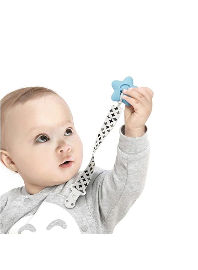 PandaEar Baby Pacifier Clips Solid Color, 4 Pack Universal Holder Leash for Boys and Girls, Perfect for Baby Teething Toys Teethers and (Neutral) - Image 4