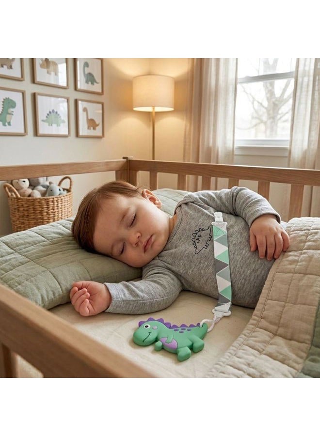 PandaEar Baby Pacifier Clips Solid Color, 4 Pack Universal Holder Leash for Boys and Girls, Perfect for Baby Teething Toys Teethers and (Neutral) - Image 2