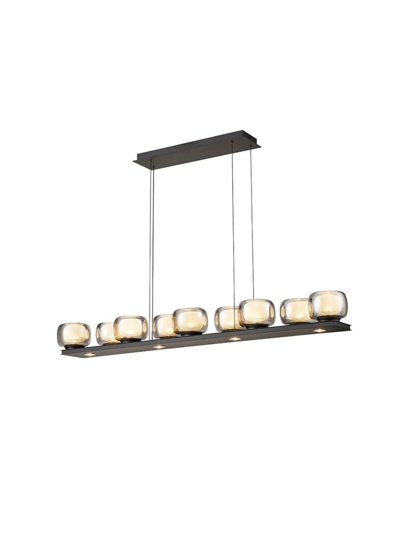 DANUBE HOME Modena 1340/9L Clear & Black Acrylic Dining Room Chandelier - Elegant Modern Lighting Fixture for Home Decor - 2 Year Warranty  - Image 2