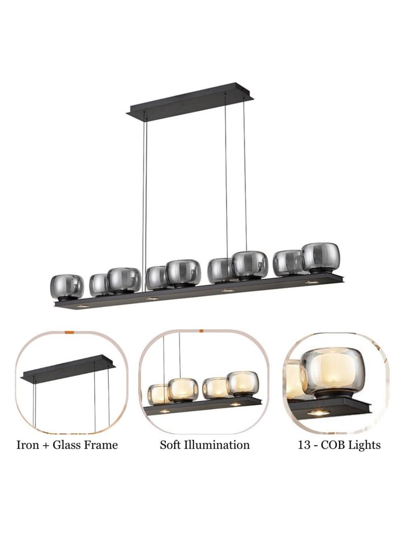 DANUBE HOME Modena 1340/9L Clear & Black Acrylic Dining Room Chandelier - Elegant Modern Lighting Fixture for Home Decor - 2 Year Warranty  - Image 4