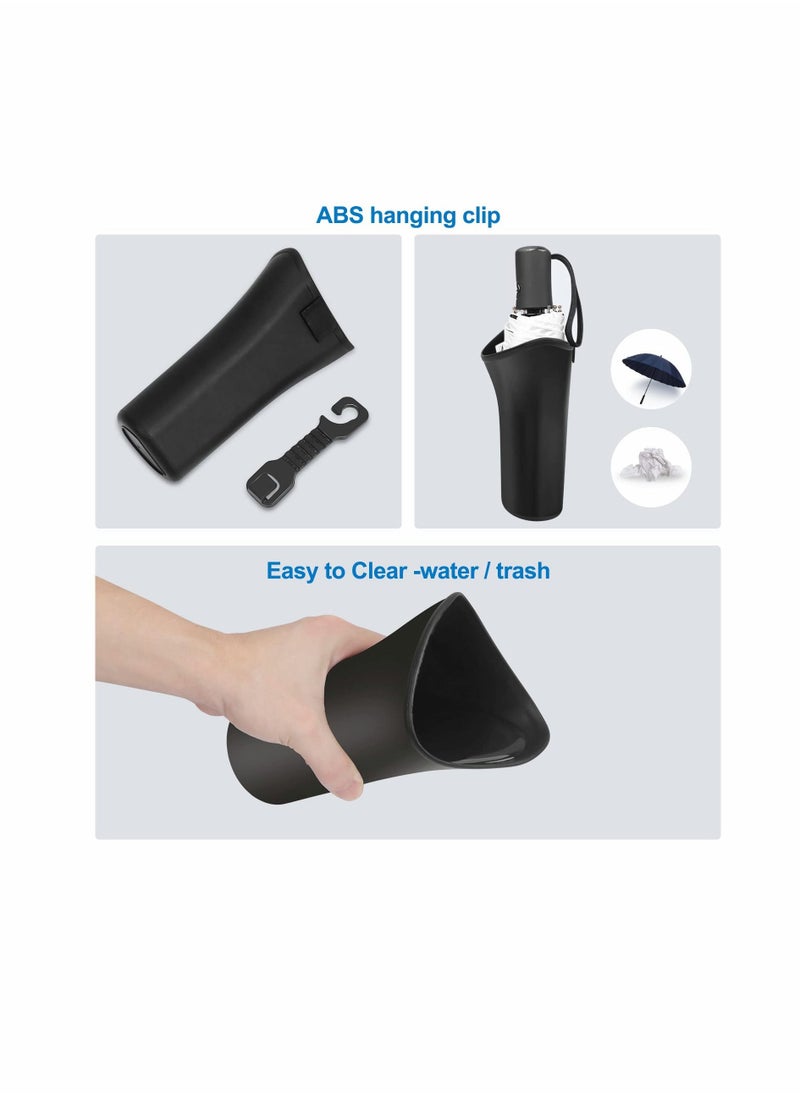 KASTWAVE Car Trash Can, 2 Pack Hanging Car Waste Basket,Waterproof Car Trash Can with Car Seat Headrest Hooks, Car Garbage bin, Cylinder Storage Holders Container, Multipurpose Car Umbrella Holder for Car  - Image 5