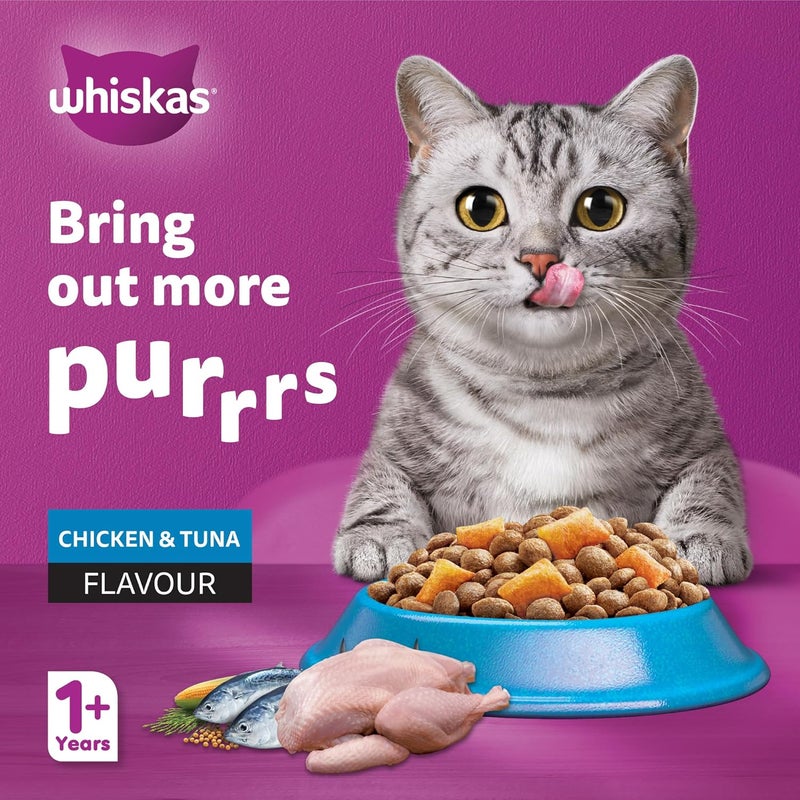 Whiskas Hairball Control With Chicken & Tuna, Dry Food Adult, 1+ Years, 1.1Kg (Pack of 2) - Image 1