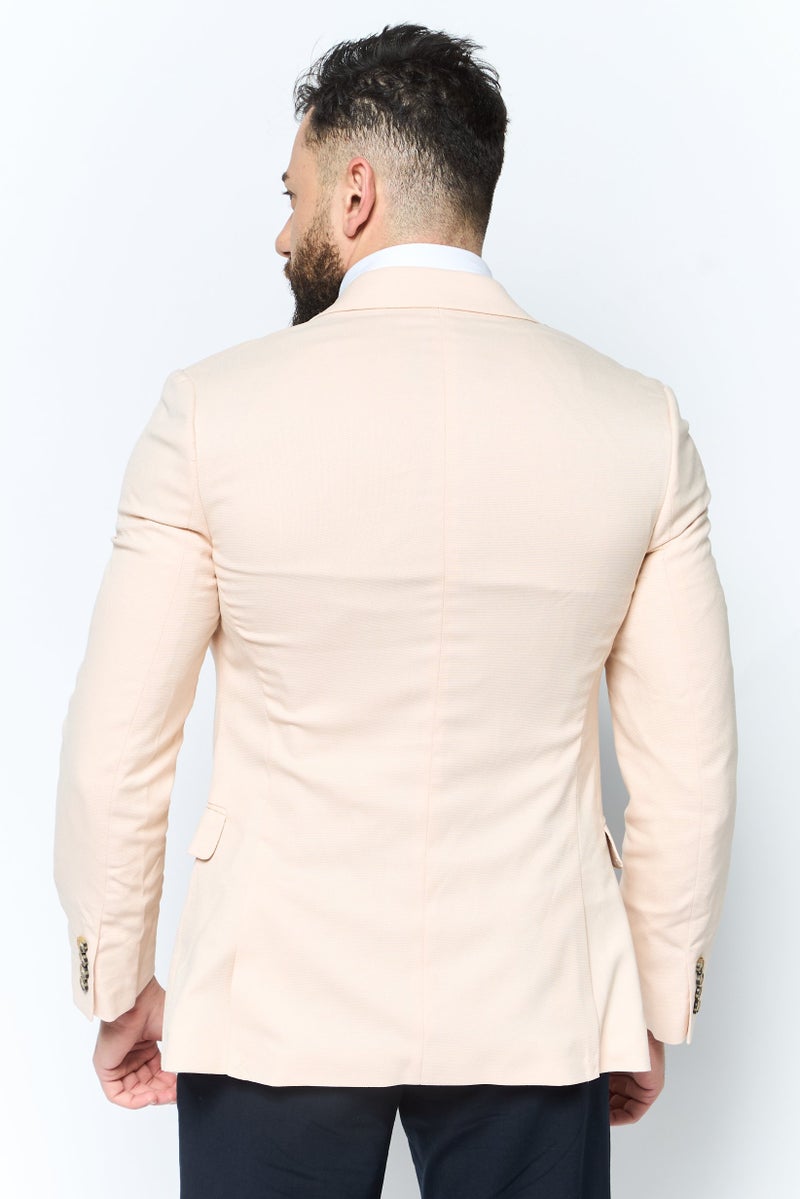 Asos Design Men Textured Semi Formal Blazer, Beige - Image 4
