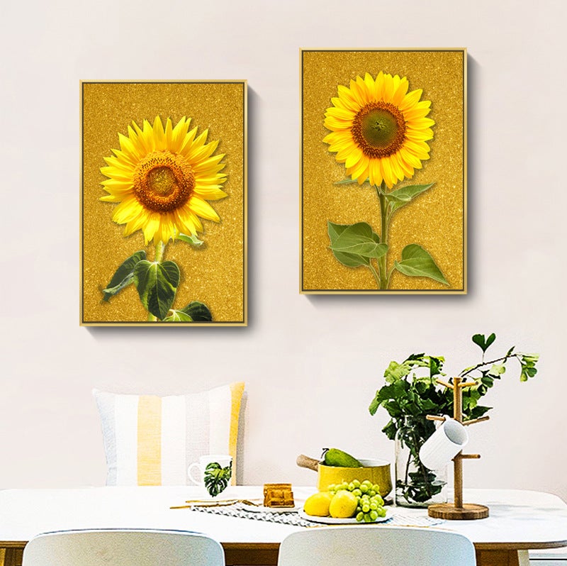 Sunflower Decorative Painting Living Room Korean Flower Sunflower Hanging Painting Apartment B&B Bedroom Restaurant Frameless Painting - Image 5