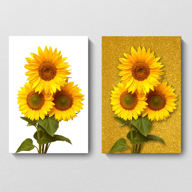 Sunflower Decorative Painting Living Room Korean Flower Sunflower Hanging Painting Apartment B&B Bedroom Restaurant Frameless Painting - Image 2