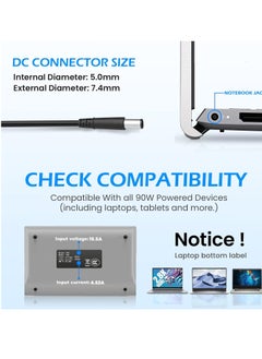 Generic Dell Latitude E6230 E6330 E6400 E6410 E6420 E6430 E6430 E6440 E6500 E6520 E6530 E6510 E7240 E7250 E7440 L 548 Laptop Charger 90W for 0 7280 7480 7390 7490 chromebook 11 3120 3180 by jifhui  - Image 3