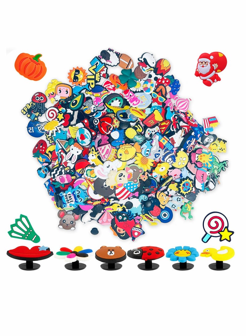 Excefore Shoe Decoration Croc Charms, PVC Different Cartoon Charm for Crocs Hole Hole Shoe/Buckle/Bracelet/Wristband, Croc Charms Decoration for Kids Boys Girls Men Women Party Favor Gifts 100 PCS Random - Image 1