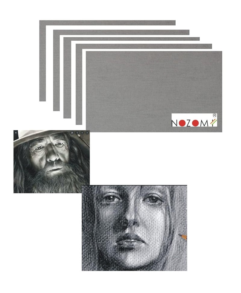NOZOMI ورق مصقول من نوع NOZOMI للفنانين - رمادي - حجم A5 - 160 GSM - عبوة قيمة تحتوي على 50 ورقة - Image 1