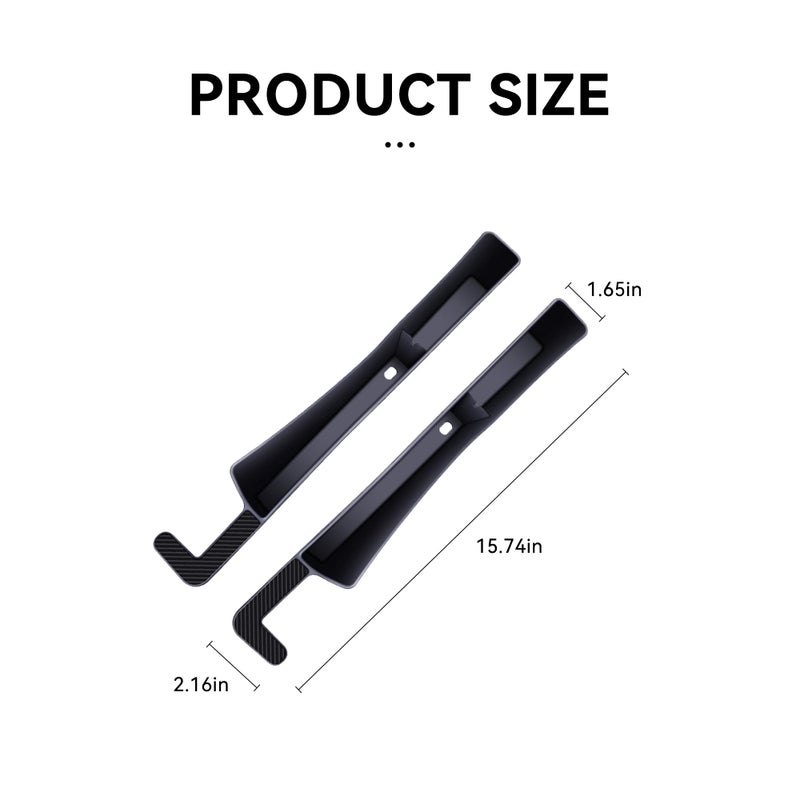 Tioollev 2PCS Car Seat Gap Filler, Automotive Seat Organizer Fill The Gap Between Seat and Console, Universal Car Storage Box Inserts Fill The Gap Between Seat &Console for Coins Wallets Keys (Black) - Image 2
