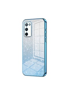 HuHa Case Cover For OPPO A55 5G / A56 / A53s 5G Gradient Glitter Powder Electroplated Phone Case Blue 