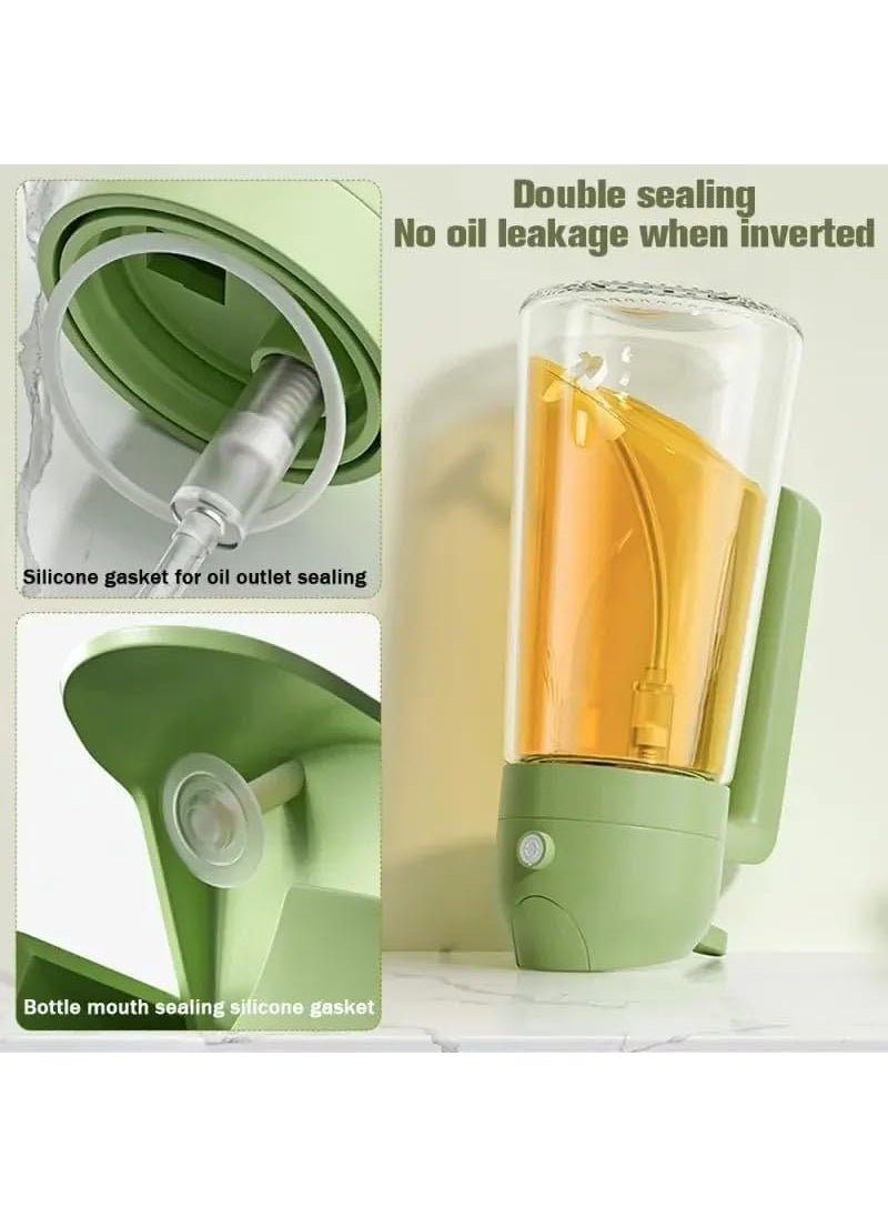 DIVHUK DIVHUK 500ml 2 in 1 Olive Oil Pourse and Oil Dispenser Bottle for Kitchen Glass Oil Bottle with Premium Nozzle Oil Sprayer for Air Fryer SaladBBQRoasting Multi Color Pack of 1  - Image 3
