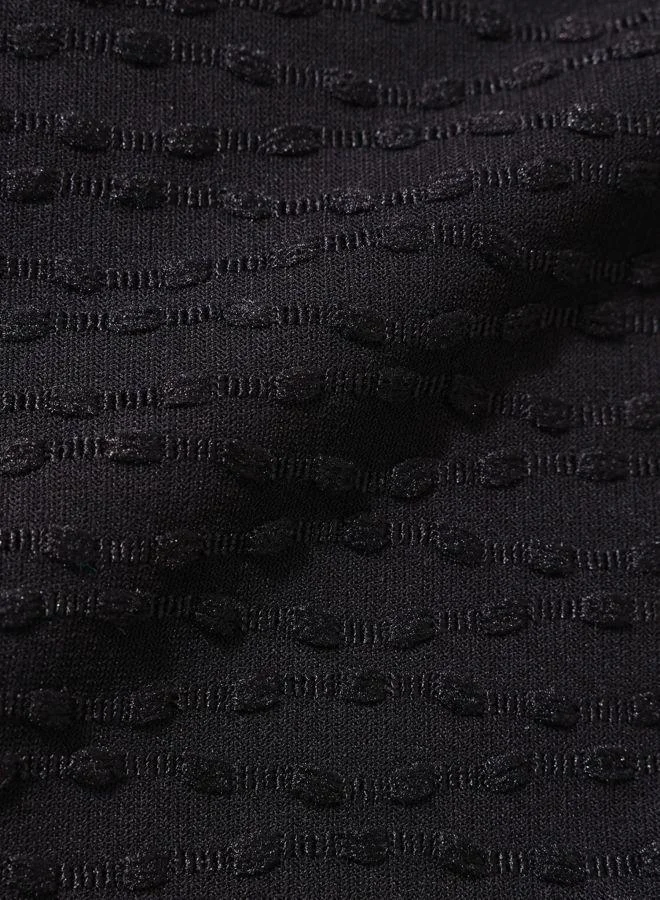 The Indian Garage Co Men Boxy Fit Textured Round Neck Half Sleeves Crew Neck T-Shirt