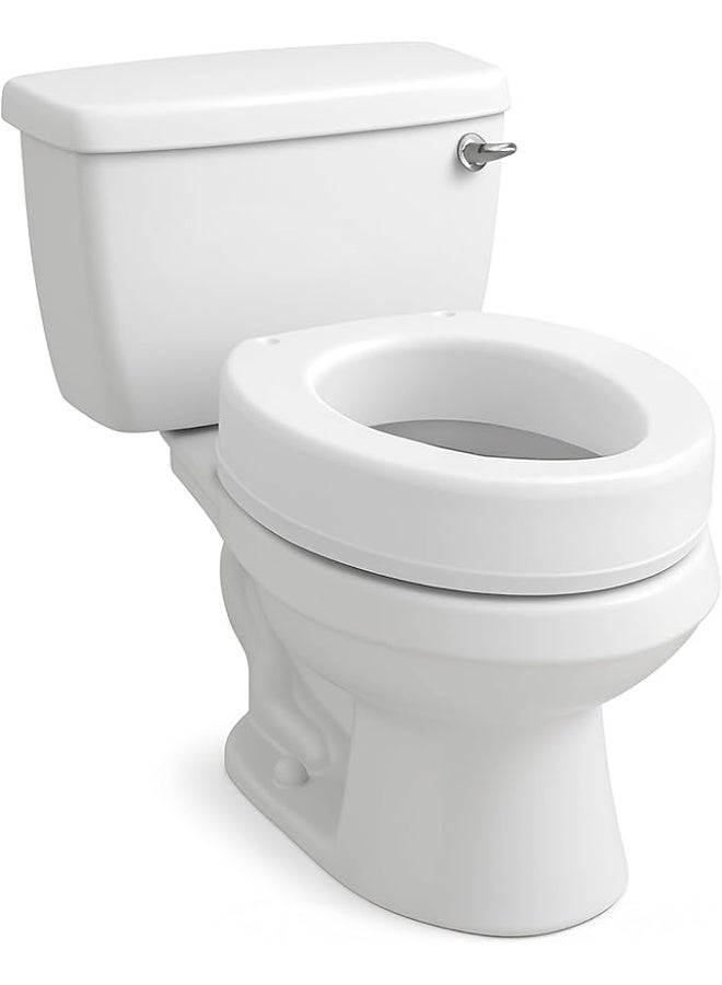 3.5-inch round toilet lift seat, durable plastic design, supports up to 300 lbs, easy to install, aids comfort and daily use - Image 1