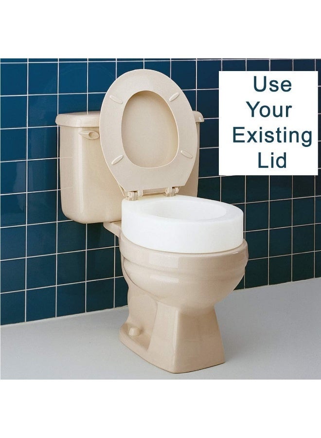 3.5-inch round toilet lift seat, durable plastic design, supports up to 300 lbs, easy to install, aids comfort and daily use - Image 3
