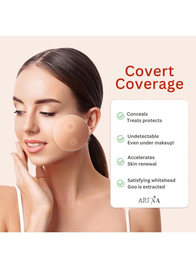 أريكسا لصقات حب الشباب الهيدروكولويدية من أريكسا لتغطية البثور والبقع في الوجه والبشرة، صديقة للنباتيين ولم يتم اختبارها على الحيوانات (72 لصقة) - Image 3