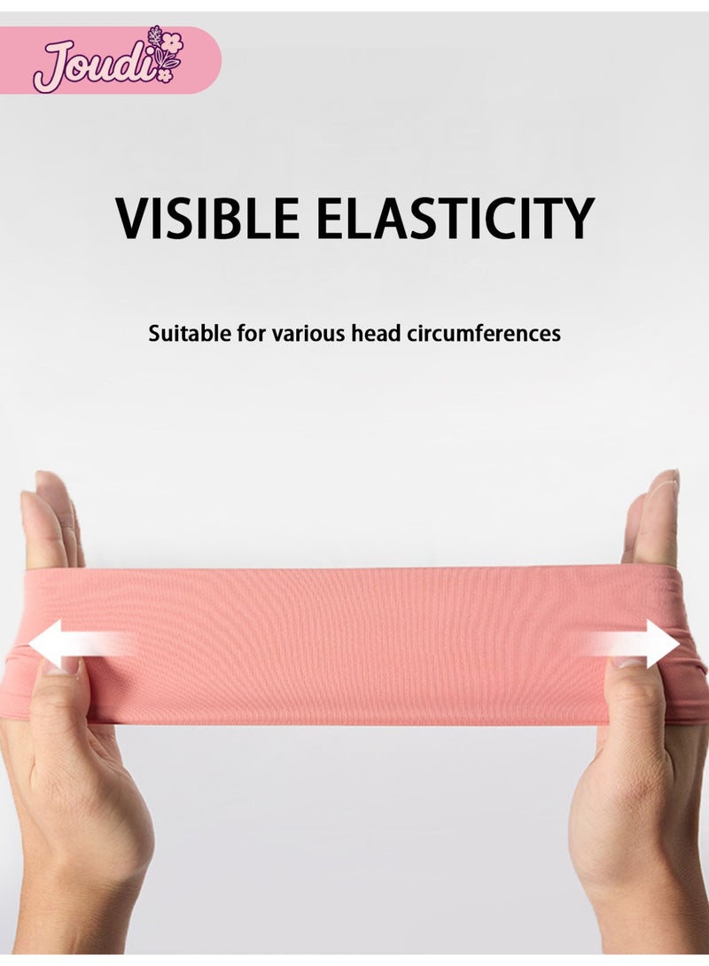 Joudi 3 Packs Sports Headband Yoga Headband Sweat-Absorbing Quick-Drying Headscarf Elastic Wide Headband, Running, Cycling, Basketball, Fitness, Football （Black Purple Pink） - Image 4