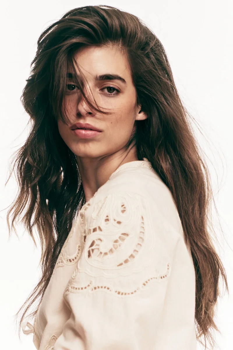 H&M  Linen-blend broderie anglaise jacket for Women | Best Price UAE