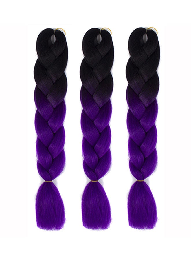 NIBEMINENT Gradient Long Braid Wavy Party Wigs Black/Purple 60x4x2cm