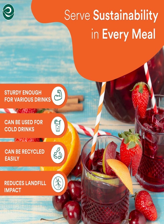 ECO SOUL [6 MM, 100 Count] Biodegradable Multicolor Paper Straws | Disposable Drinking Rainbow Eco-Friendly Compostable Paper Straws | Cocktail Cold Drink Juice Smoothie Non-Bendable Straws (Regular) - Image 3