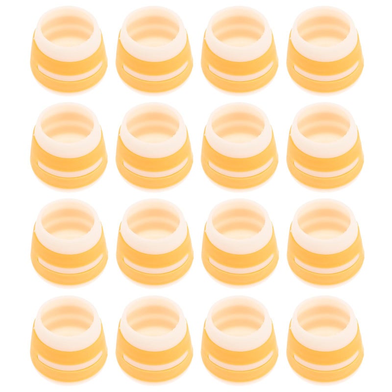 16pcs Yellow and White Silicone Chair Leg Caps Non Slip Furniture Floor Protectors - Image 2