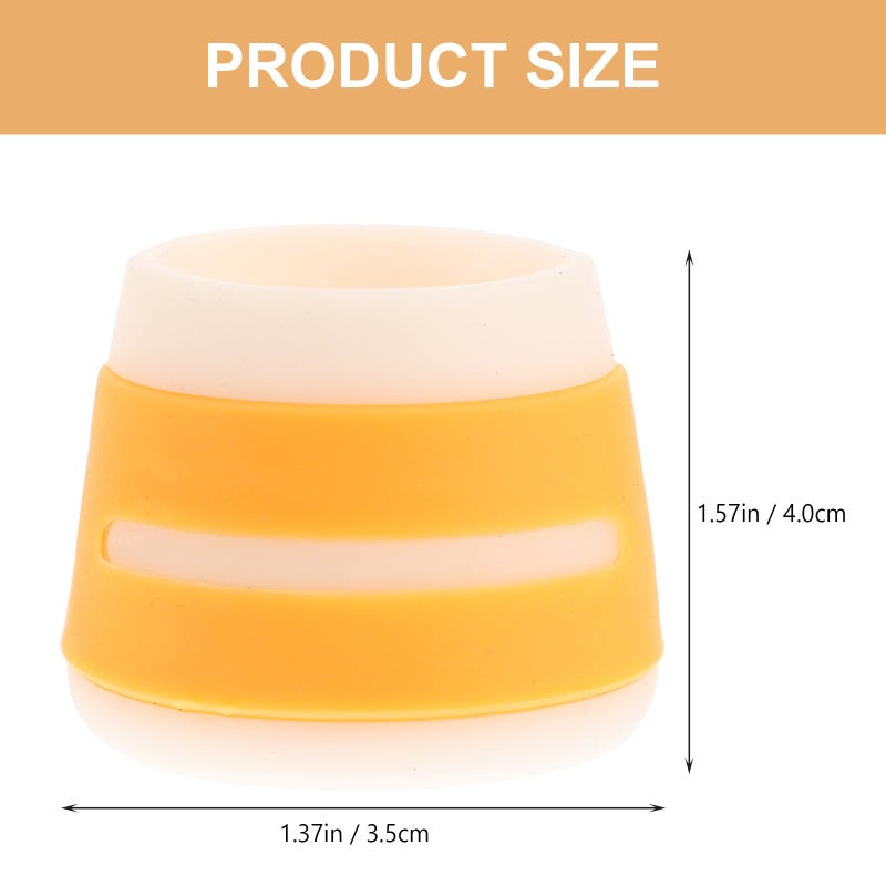16pcs Yellow and White Silicone Chair Leg Caps Non Slip Furniture Floor Protectors - Image 3