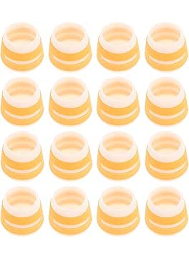 16pcs Yellow and White Silicone Chair Leg Caps Non Slip Furniture Floor Protectors - Image 1