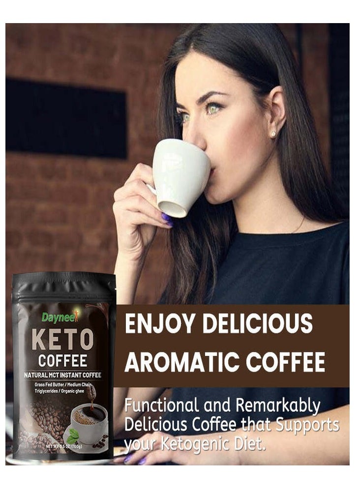 Keto Coffee, Fat Burning Coffee With MCT Oil, Safe And Organic Ingredients Weight Loss Coffee, Customized Slimming Coffee For Mental Alert Energy Boost And Brain Power