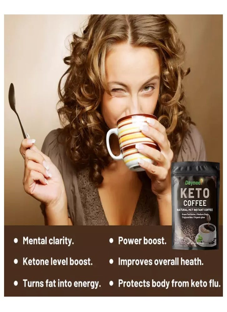 Keto Coffee, Fat Burning Coffee With MCT Oil, Safe And Organic Ingredients Weight Loss Coffee, Customized Slimming Coffee For Mental Alert Energy Boost And Brain Power