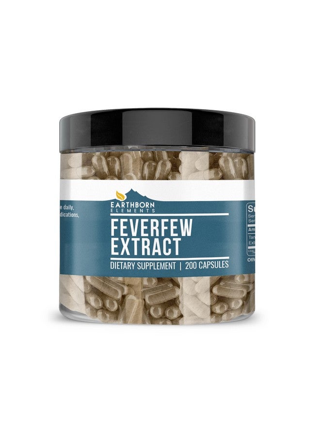 Earthborn Elements Feverfew Extract 200 Capsules, Pure & Undiluted, No Additives - Image 1