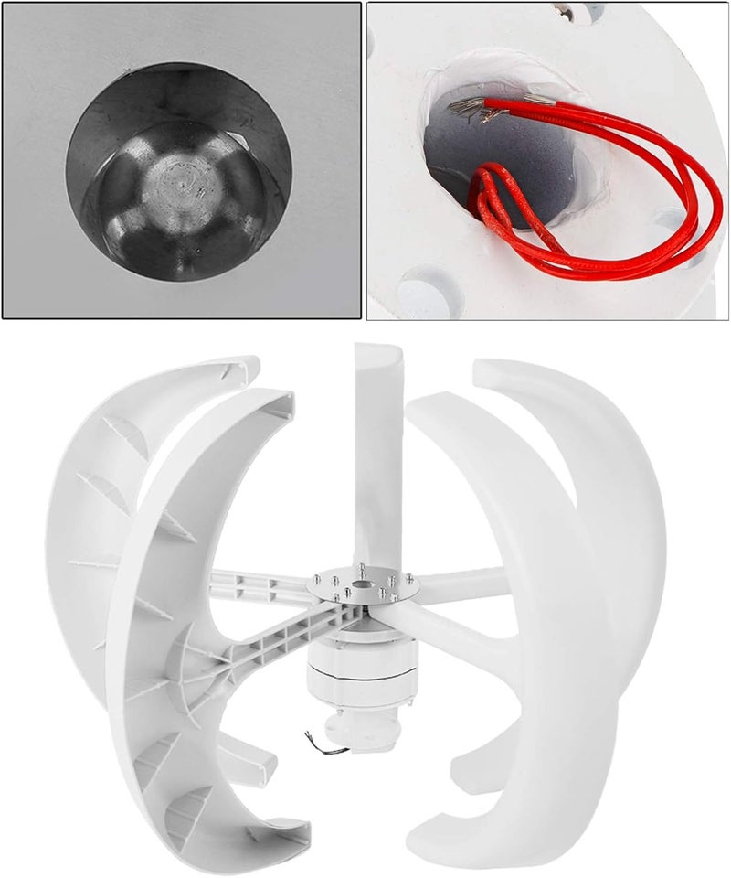 klarako Wind Turbine, 600W DC12V Vertical Wind Generator 5 Blades Wind Turbine Generator Kit Electricity Producer Equipment for Hybrid Wind Solar System, White - Image 5