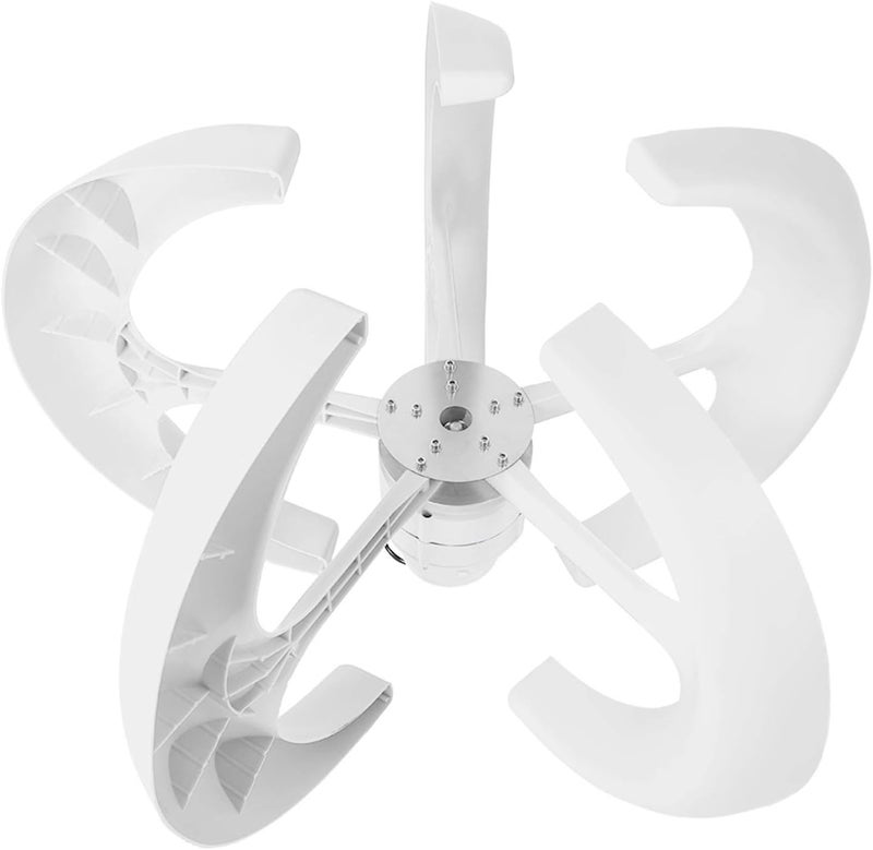 klarako Wind Turbine, 600W DC12V Vertical Wind Generator 5 Blades Wind Turbine Generator Kit Electricity Producer Equipment for Hybrid Wind Solar System, White - Image 1