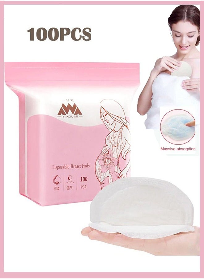 TIANER - 100PCS Chest Pads Disposable Soft Nursing Pads Breast Pads, Quick Absorbency, 5 In in Diameter Full Coverage,3D Contoured Design,Individually Wrapped Absorbent Breast Pads for Breastfeeding, Ultra-Absorbent and Portable Breast Pads,Disposable Milk Pad Breast Pads Thin Breathable,Extra Comfort Individually Wrapped,Leak-Proof Portable Nipple Pads for Postpartum Breastfeeding (White) - Image 1